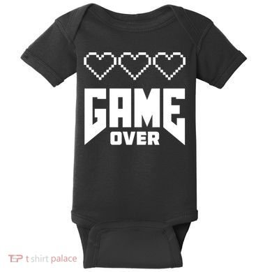 Retro Game Over Out Of Hearts Baby Bodysuit