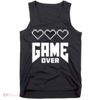 Retro Game Over Out Of Hearts Tank Top thumb 0