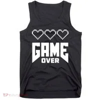 Retro Game Over Out Of Hearts Tank Top thumb 0