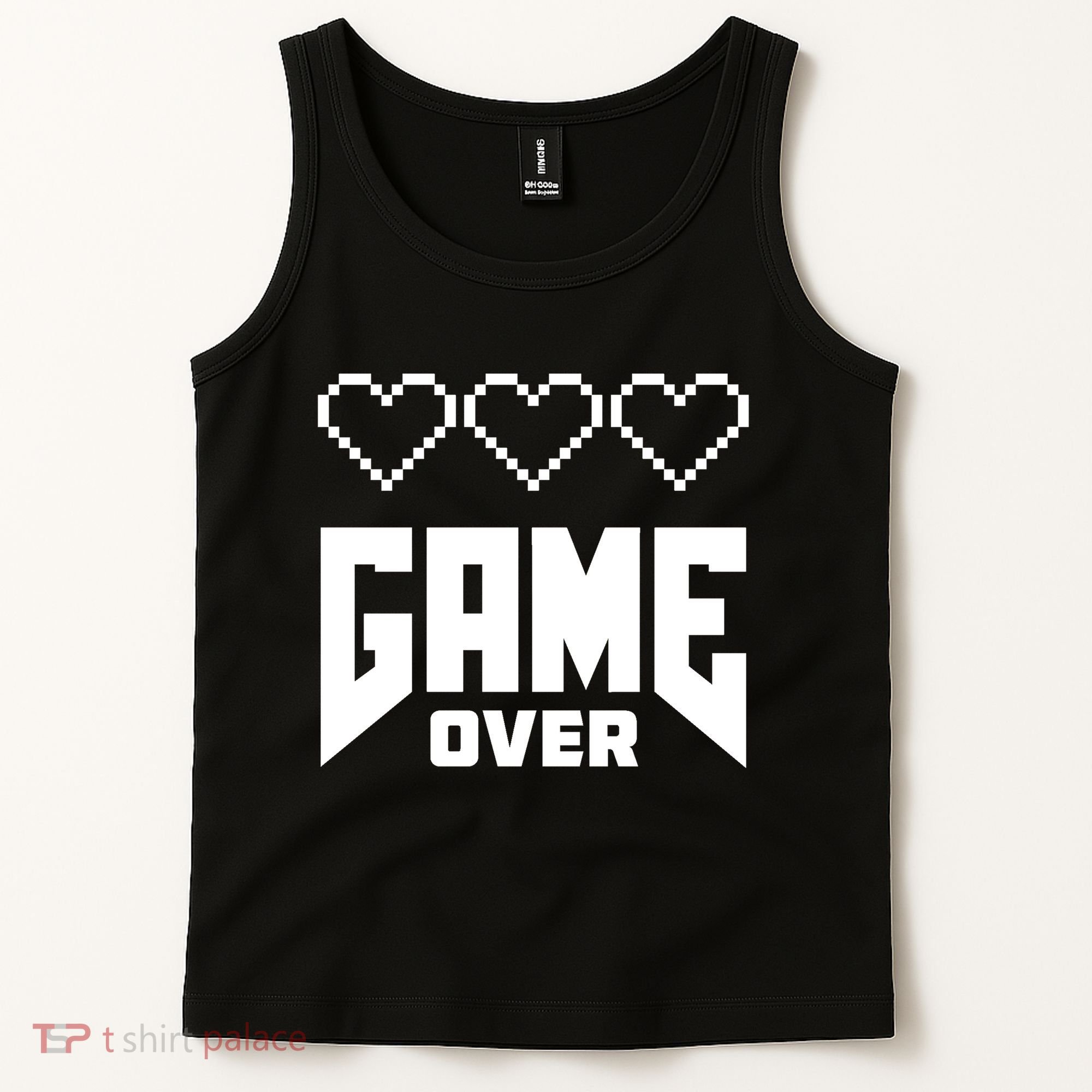 Retro Game Over Out Of Hearts Tank Top