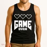Retro Game Over Out Of Hearts Tank Top thumb 3