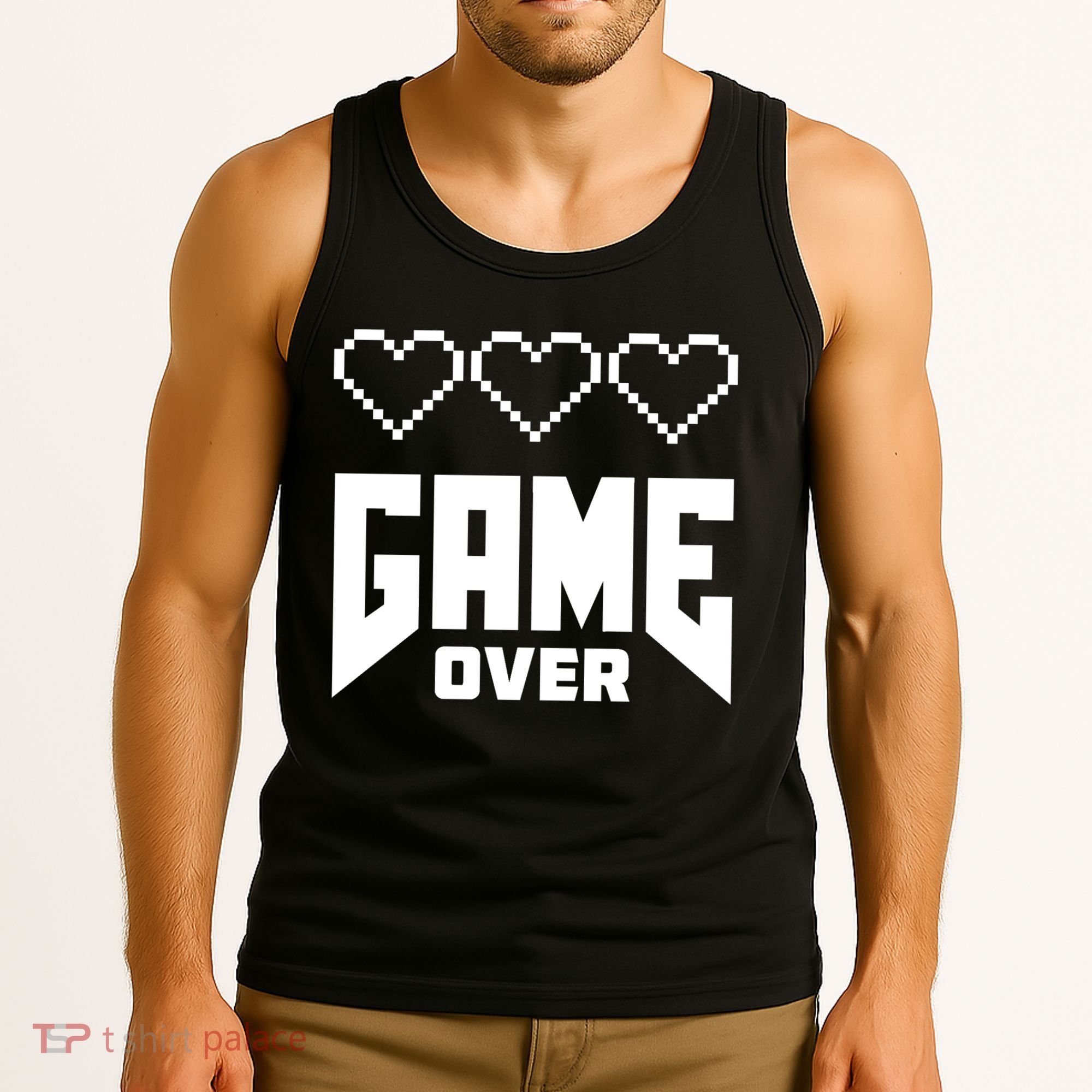 Retro Game Over Out Of Hearts Tank Top