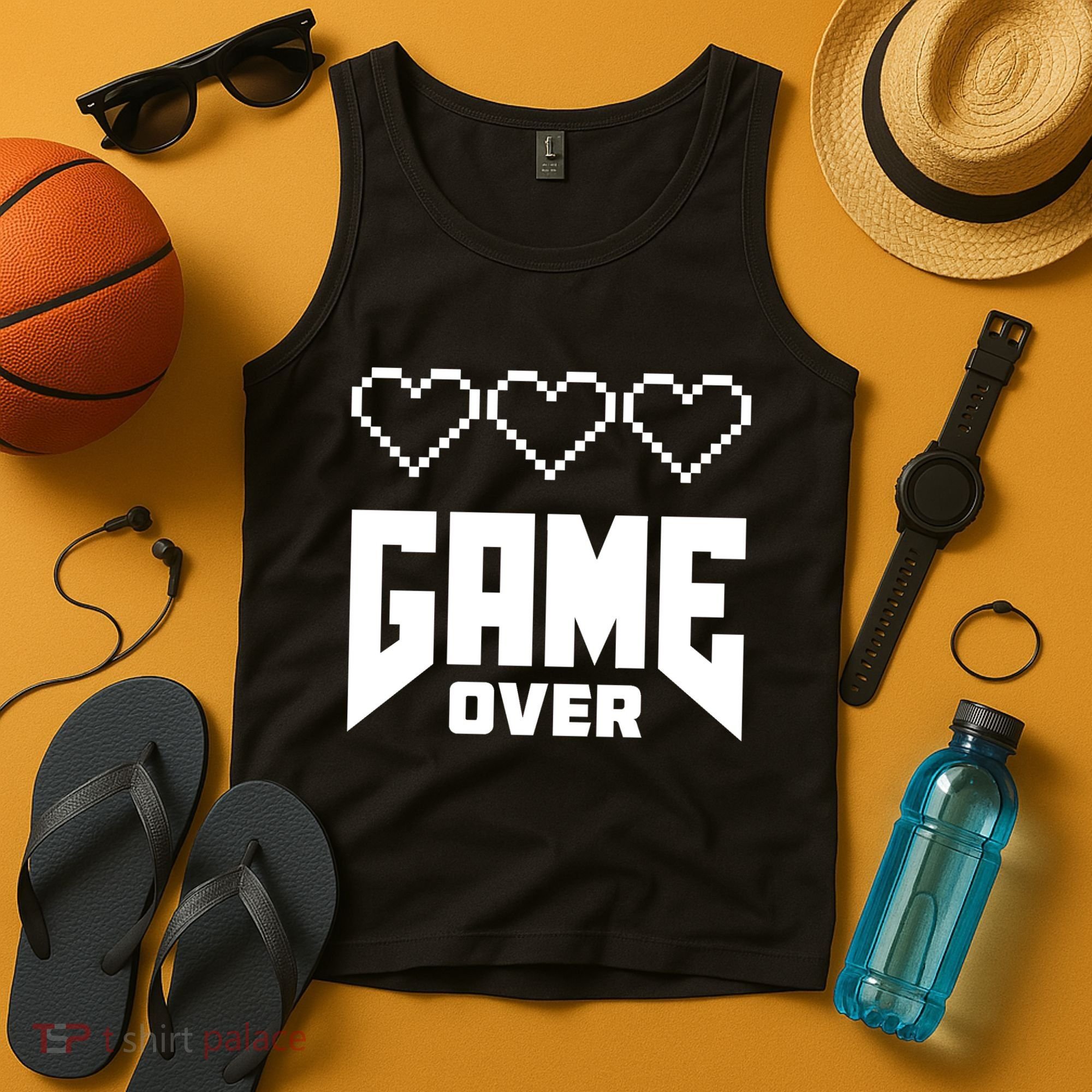 Retro Game Over Out Of Hearts Tank Top