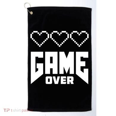 Retro Game Over Out Of Hearts Golf Towel