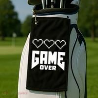 Retro Game Over Out Of Hearts Golf Towel thumb 2