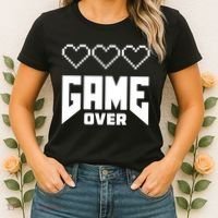 Retro Game Over Out Of Hearts Women's T-Shirt thumb 2