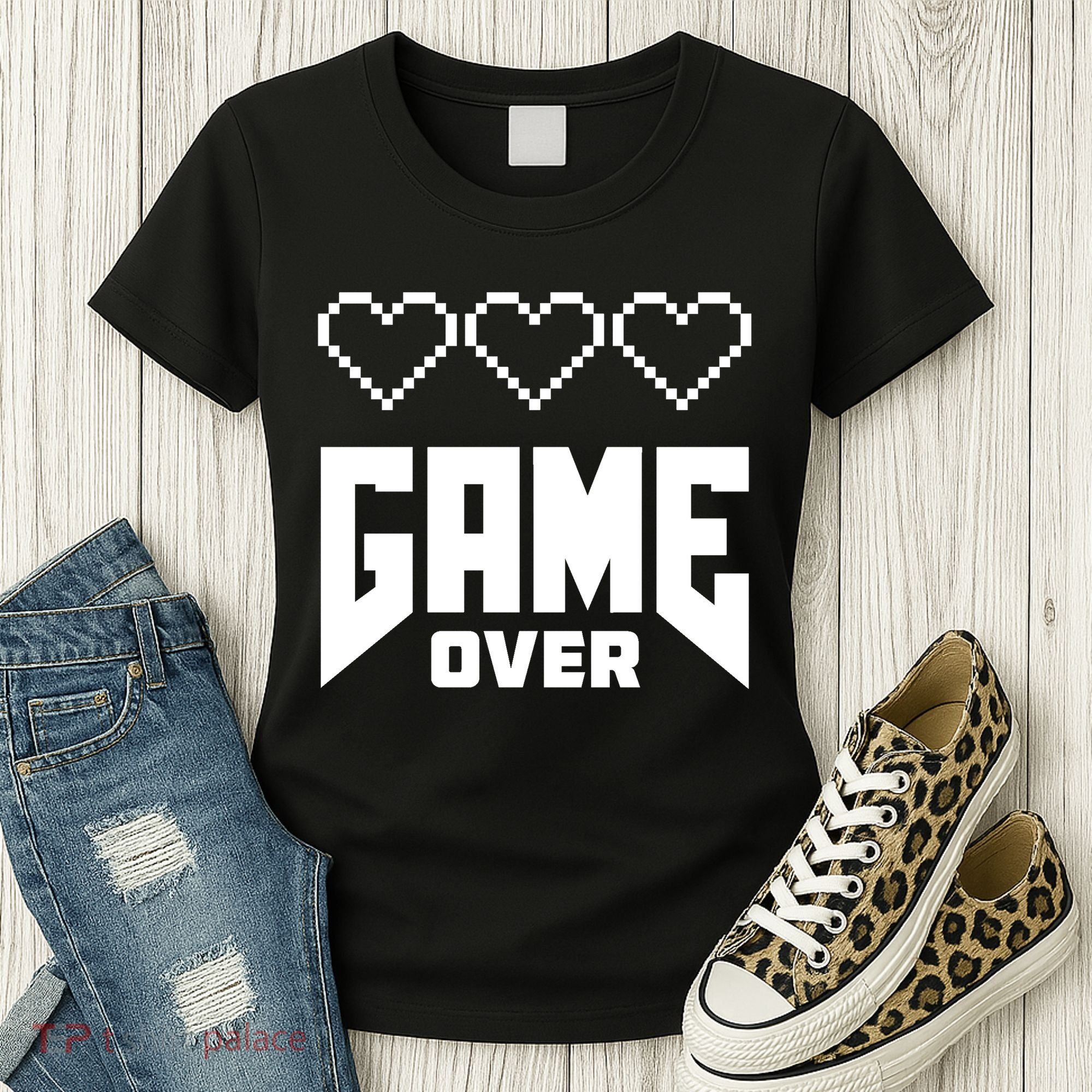 Retro Game Over Out Of Hearts Women's T-Shirt