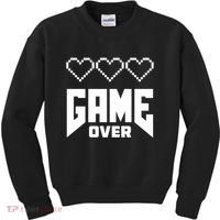 Retro Game Over Out Of Hearts Kids Sweatshirt thumb 0