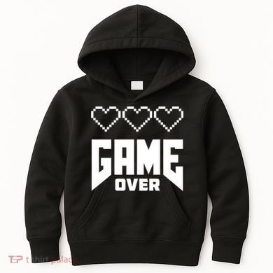 Retro Game Over Out Of Hearts Kids Hoodie