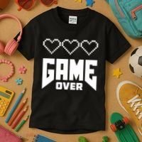 Retro Game Over Out Of Hearts Kids T-Shirt thumb 3