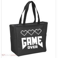 Retro Game Over Out Of Hearts Tote Bag thumb 2
