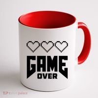 Retro Game Over Out Of Hearts Coffee Mug thumb 1