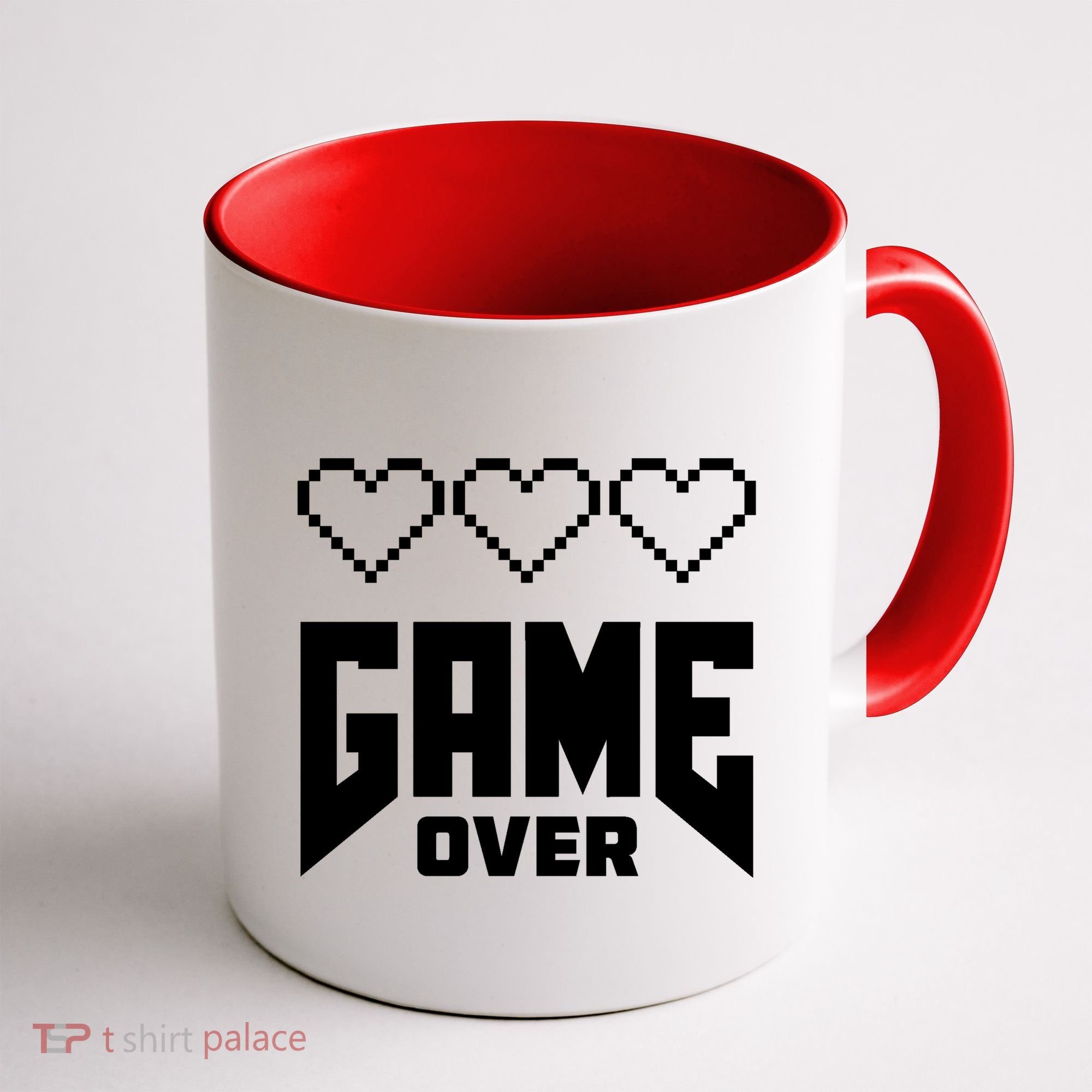 Retro Game Over Out Of Hearts Coffee Mug