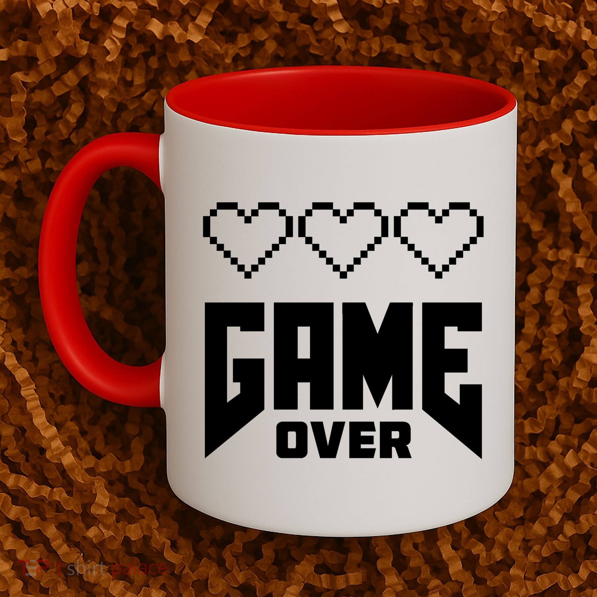 Retro Game Over Out Of Hearts Coffee Mug