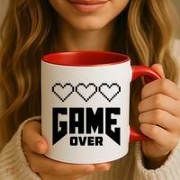 Retro Game Over Out Of Hearts Coffee Mug thumb 3