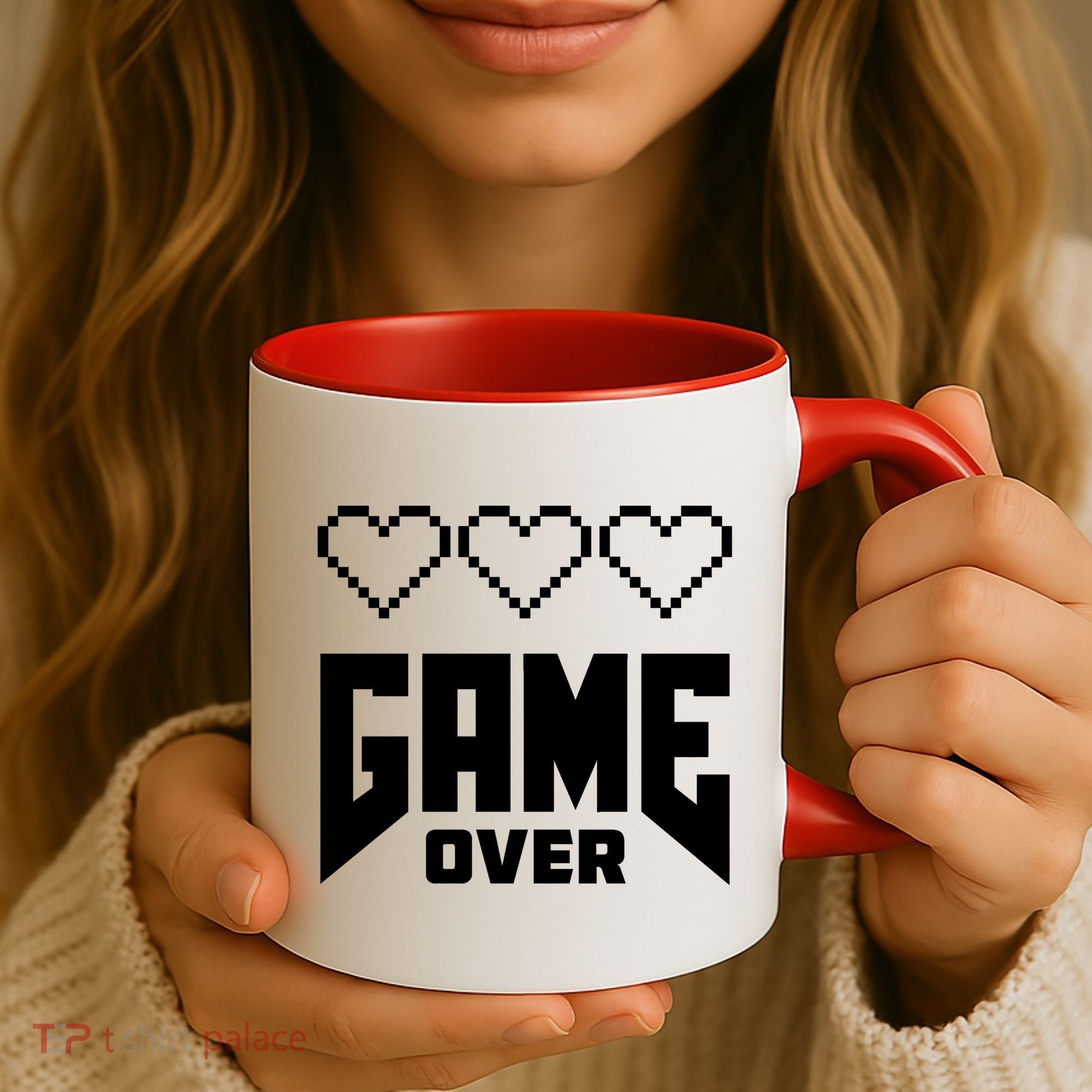 Retro Game Over Out Of Hearts Coffee Mug