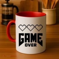 Retro Game Over Out Of Hearts Coffee Mug thumb 4