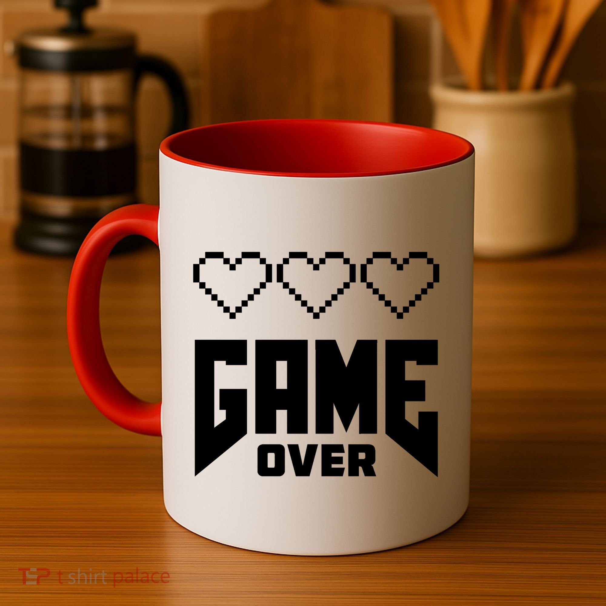 Retro Game Over Out Of Hearts Coffee Mug