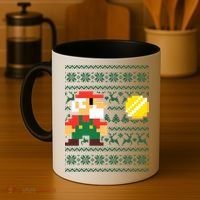 Retro Gamer Gaming Ugly Christmas Coffee Mug thumb 4