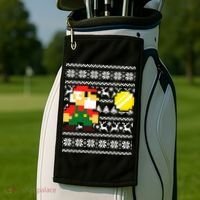Retro Gamer Gaming Ugly Christmas Golf Towel thumb 2