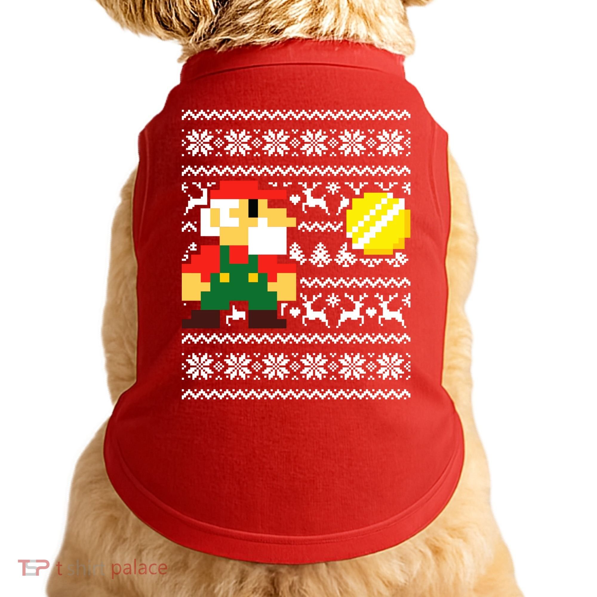 Retro Gamer Gaming Ugly Christmas Doggie Tank