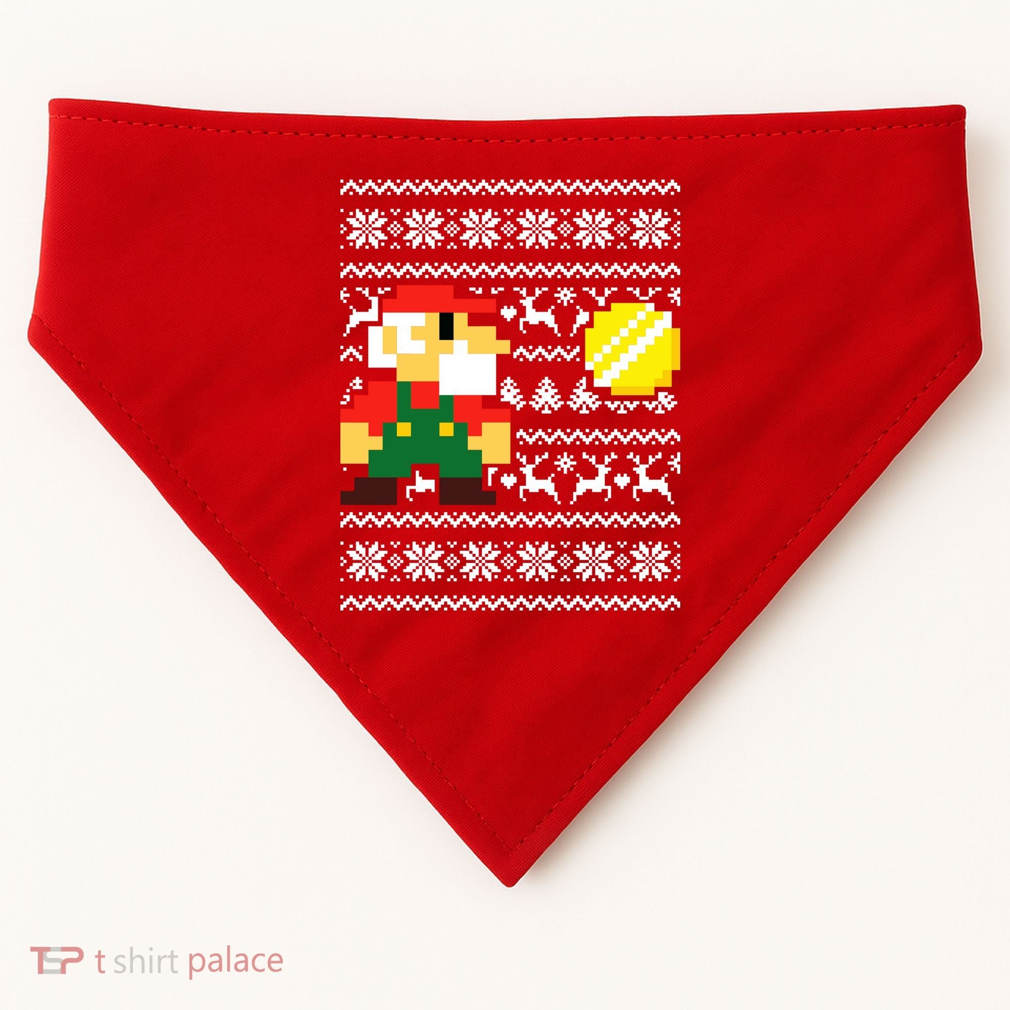 Retro Gamer Gaming Ugly Christmas USA-Made Doggie Bandana