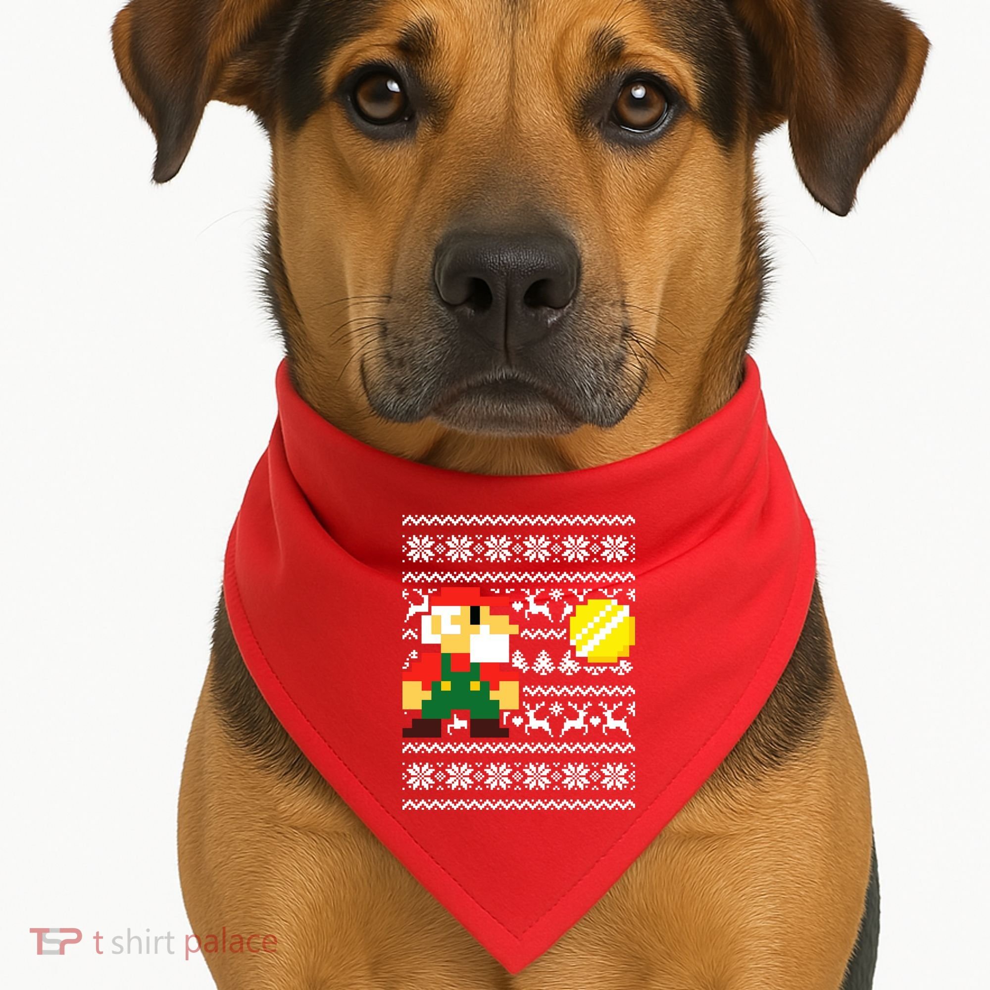Retro Gamer Gaming Ugly Christmas USA-Made Doggie Bandana