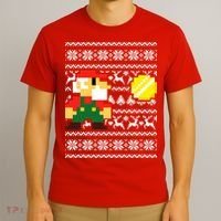 Retro Gamer Gaming Ugly Christmas T-Shirt thumb 3