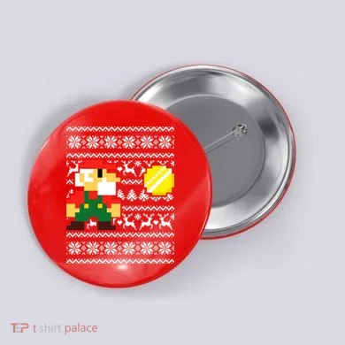 Retro Gamer Gaming Ugly Christmas Button