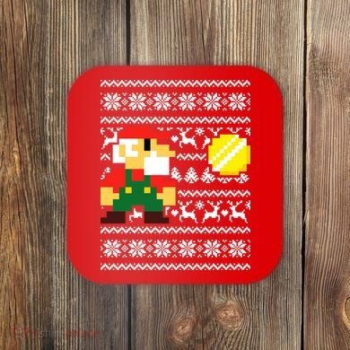 Retro Gamer Gaming Ugly Christmas Coaster
