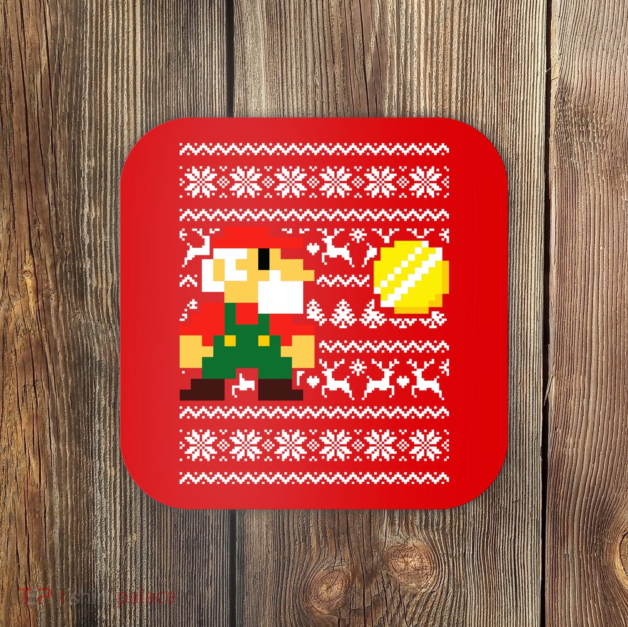 Retro Gamer Gaming Ugly Christmas Coaster