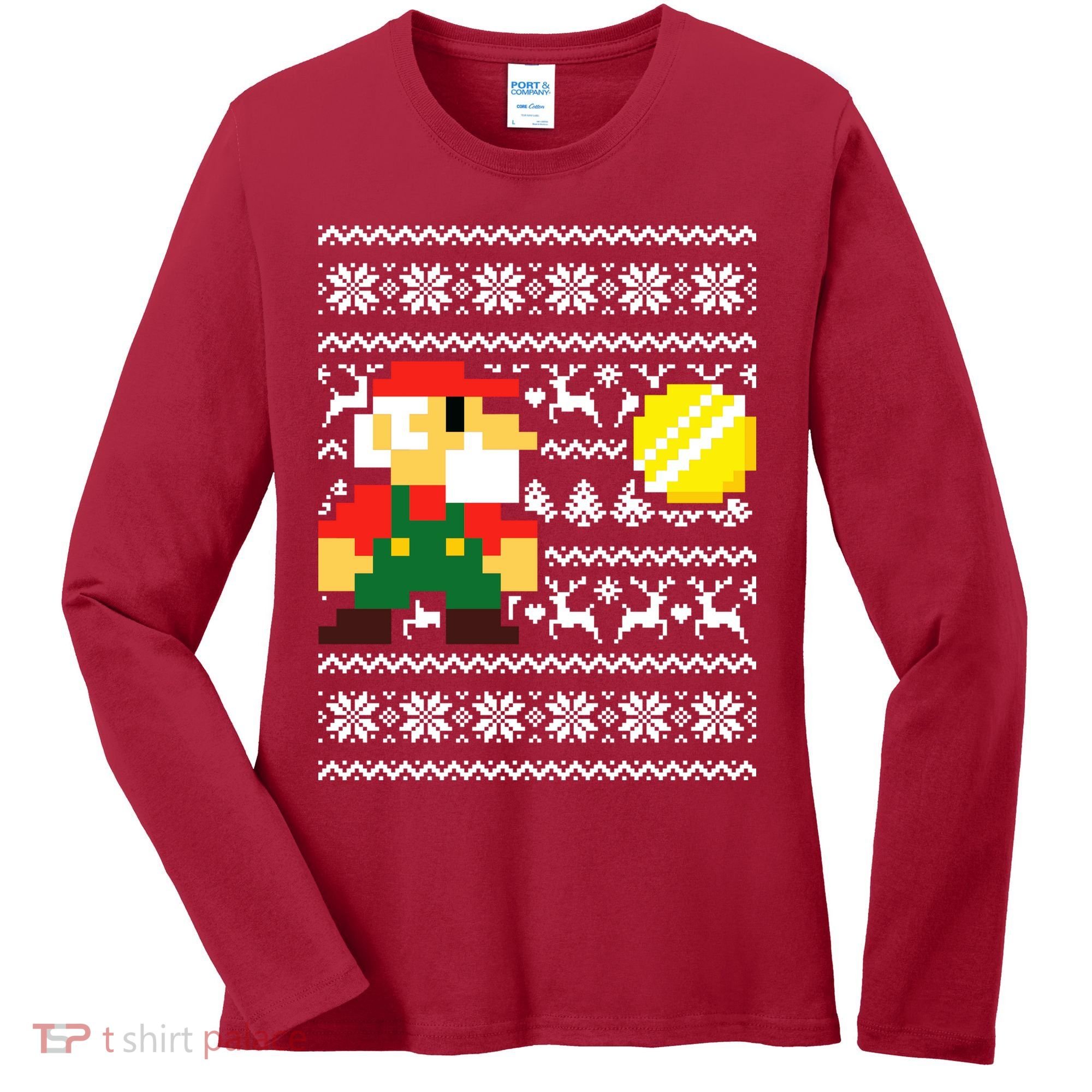 Retro Gamer Gaming Ugly Christmas Women's Long Sleeve Shirt
