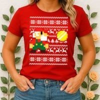 Retro Gamer Gaming Ugly Christmas Women's T-Shirt thumb 2