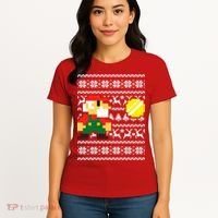 Retro Gamer Gaming Ugly Christmas Women's T-Shirt thumb 4