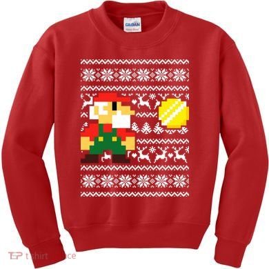 Retro Gamer Gaming Ugly Christmas Kids Sweatshirt