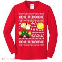 Retro Gamer Gaming Ugly Christmas Kids Long Sleeve Shirt thumb 0