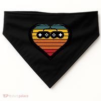 Retro Gamer Heart USA-Made Doggie Bandana thumb 0