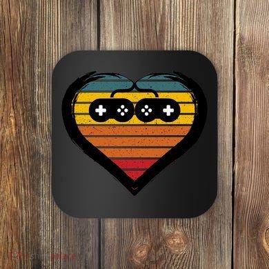 Retro Gamer Heart Coaster