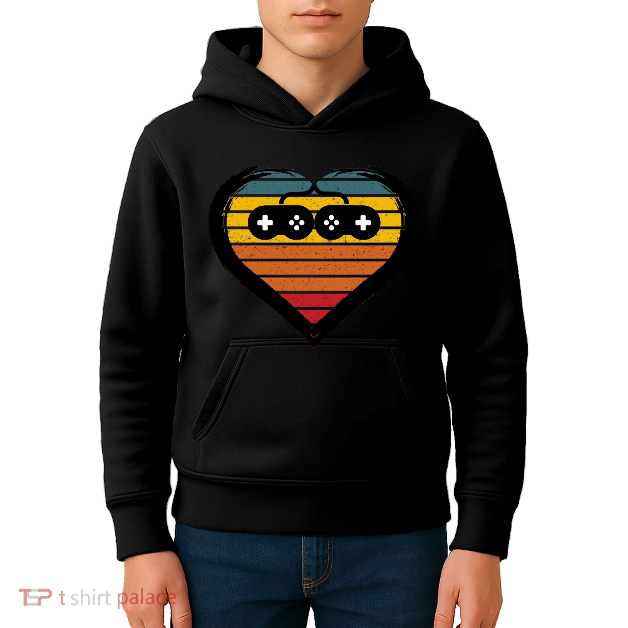 Retro Gamer Heart Kids Hoodie