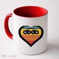 Retro Gamer Heart Coffee Mug thumb 0