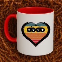 Retro Gamer Heart Coffee Mug thumb 2