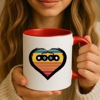 Retro Gamer Heart Coffee Mug thumb 3