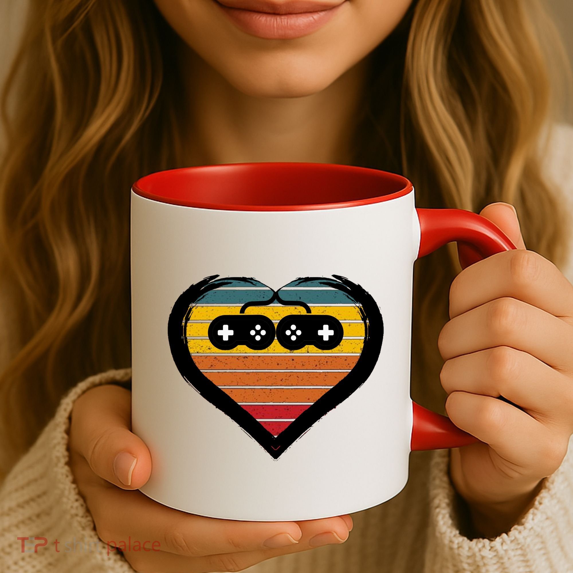 Retro Gamer Heart Coffee Mug