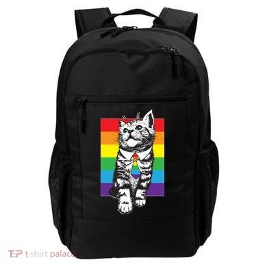 Retro Gay Pride Ally Support Kitten Backpack