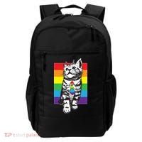 Retro Gay Pride Ally Support Kitten Backpack thumb 0