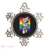 Retro Gay Pride Ally Support Kitten Ornament thumb 0