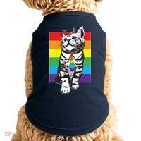 Retro Gay Pride Ally Support Kitten Doggie Tank thumb 0