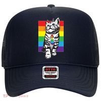 Retro Gay Pride Ally Support Kitten Hat thumb 0