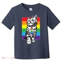 Retro Gay Pride Ally Support Kitten Toddler T-Shirt thumb 0