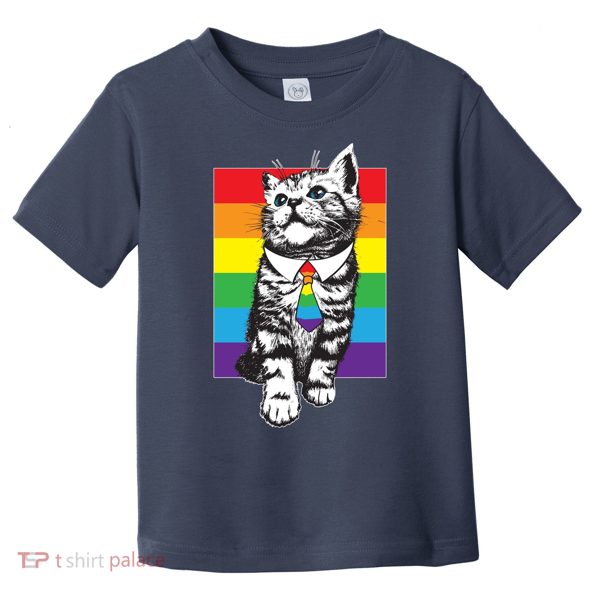 Retro Gay Pride Ally Support Kitten Toddler T-Shirt